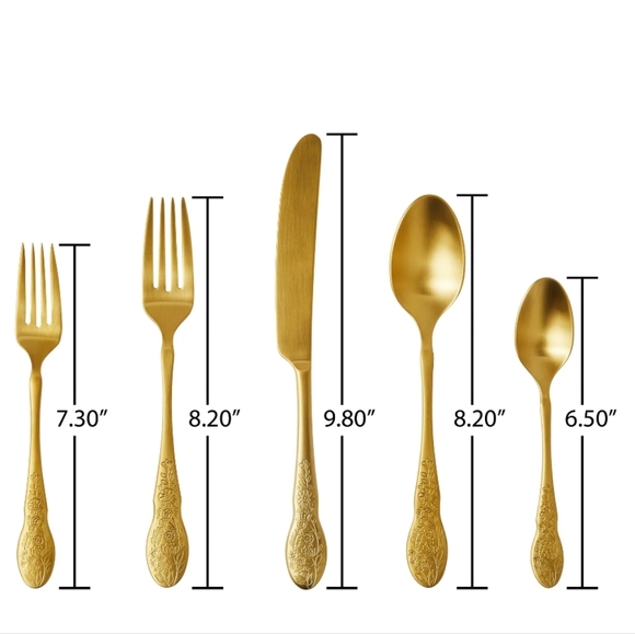 Sold out❤️ New Pioneer Woman Mazie Gold 20-Piece Flatware Set - Picture 5 of 8